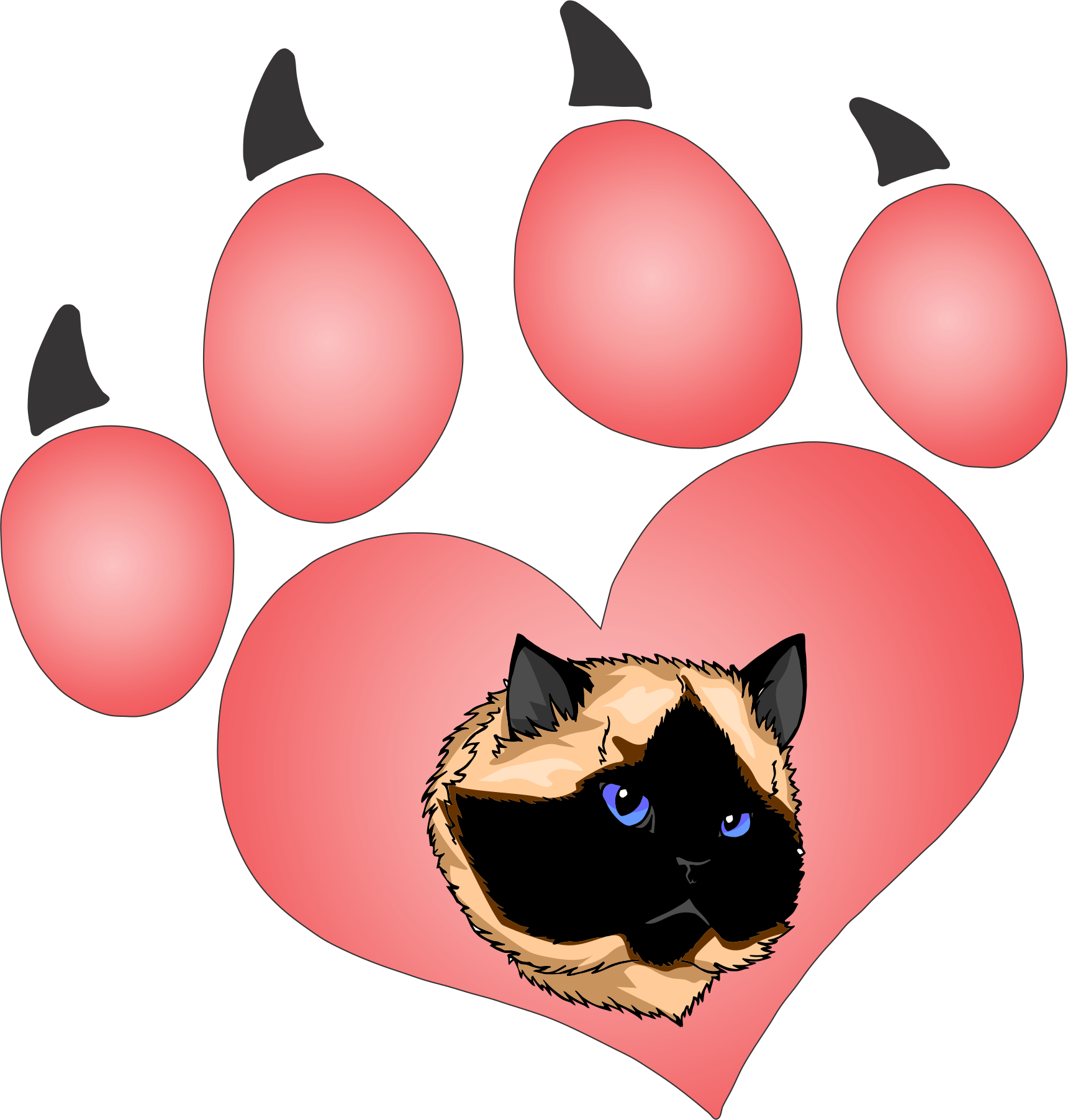 cat paw decal 166